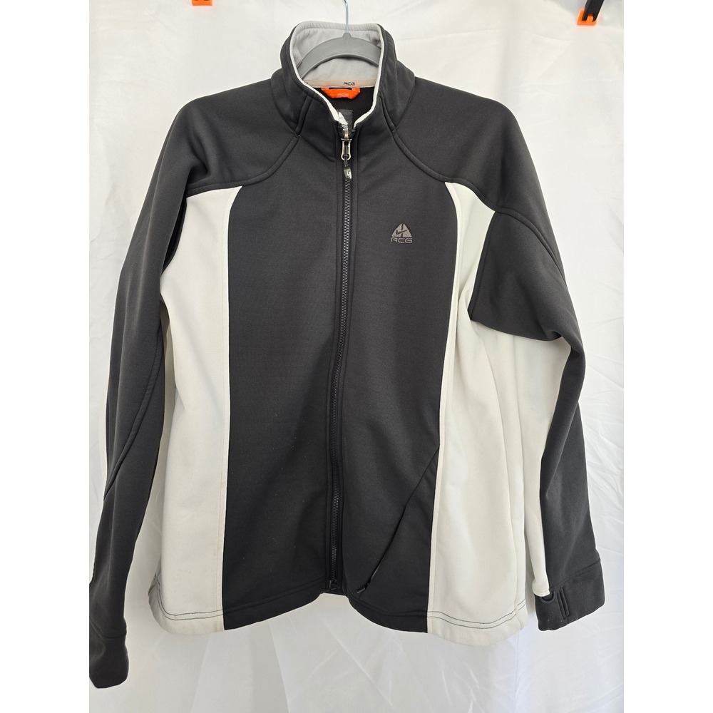Vintage Nike ACG Therma Fit Fleece Zip Jacket Black White Men's Size L‎